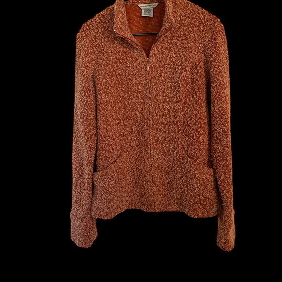🍂💧Exofficio Orange Plush Teddy Jacket Zip-Up - Picture 1 of 6